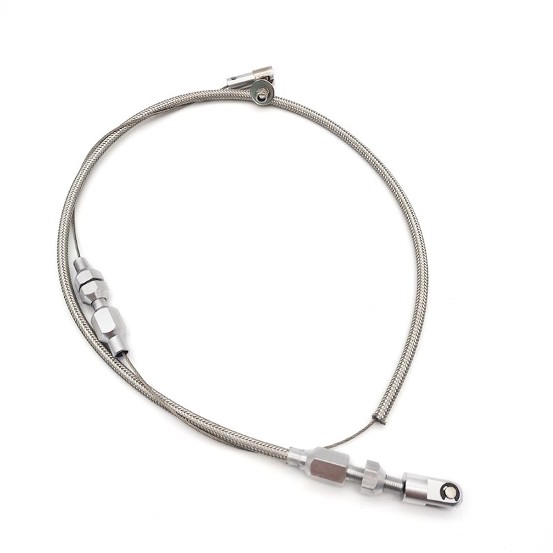 24 "Auto Gaspedaal Kabel Roestvrij Staal Gevlochten Aluminium Uiteinden Voor Ford Chevy