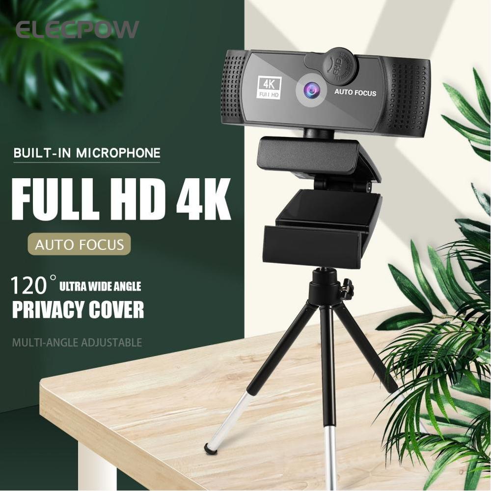 Elecpow 2K 4K HD Webcam conferenza PC Web Camera Autofocus USB Web Cam Laptop Desktop per ufficio riunione casa con microfono