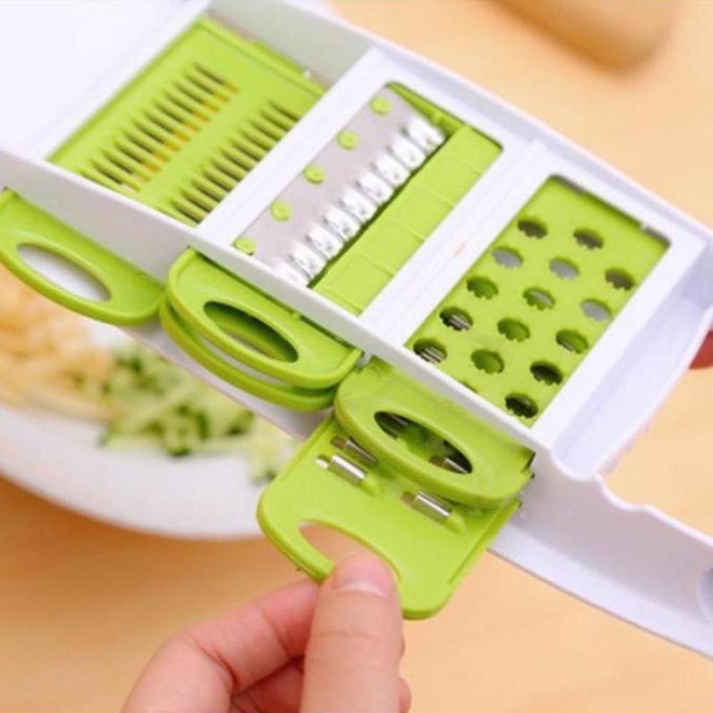 7 Pcs Vegetable Cutter Set Holder Slicer Potato Peeler Carrot Green Grater Shredders Kitchen Accessories Tool Gadget