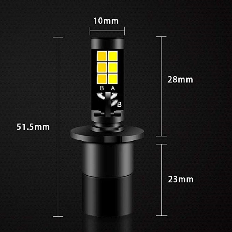 2 st  h3 lampa led dimljus hög ljus chip körlampa 6000k 3000k vita bärnsten gula isblå bil dimljus lampor dubbel färg