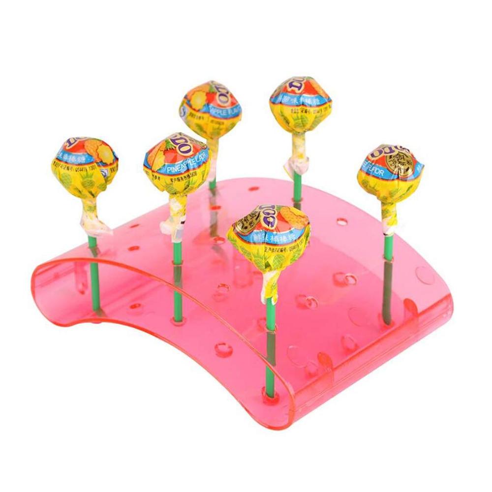 20 håls klubba display stativ cake pop hållare bas hylla akryl plast u-formad brädhållare klubba dessert pinnar