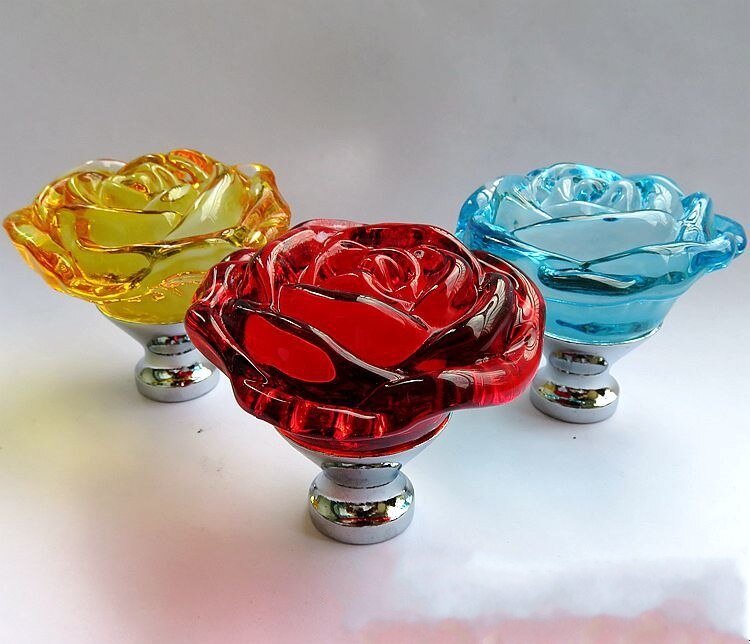 10 Stuks 50Mm Multicolor Rose Diamanten Deurknoppen Kristalglas Kast Lade Pull Keukenkast Deur Kledingkast Handles Hardware