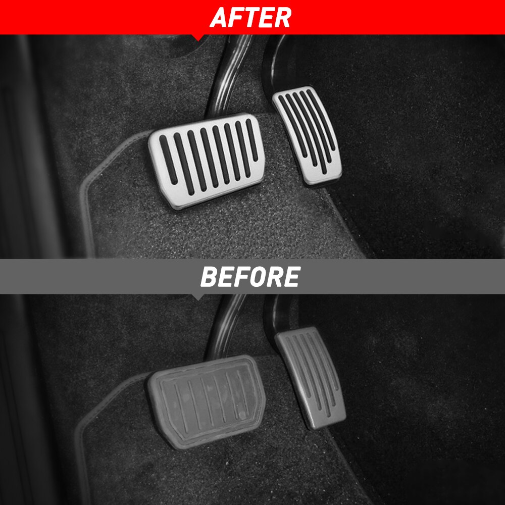 For tesla modell 3 tilbehør aluminiumslegering fotpedal gass gass brems pedal hvile pedal pads matter deksel bil styling