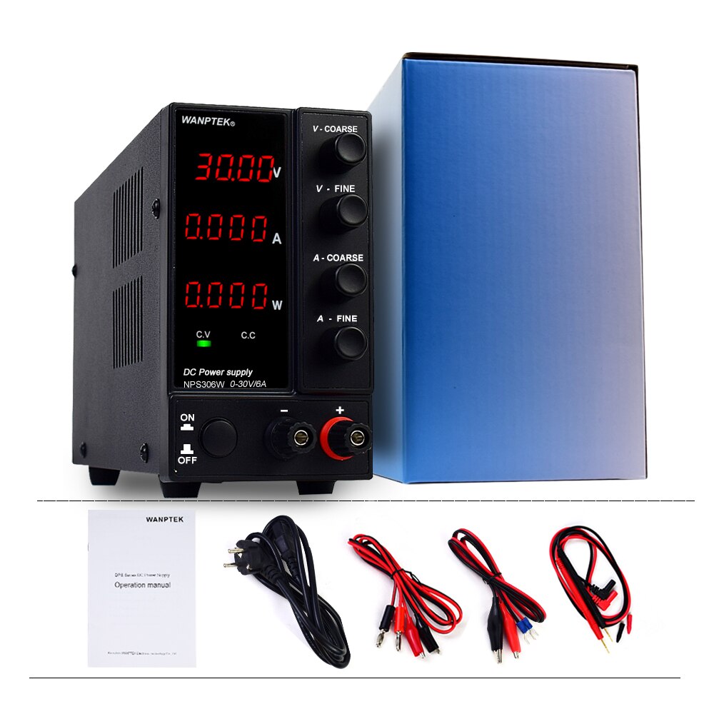 bench dc power supply adjustable 30V 5A 6A four digit lcd display VARIABLE switching power supply source ac 110v 220v 300w 360w