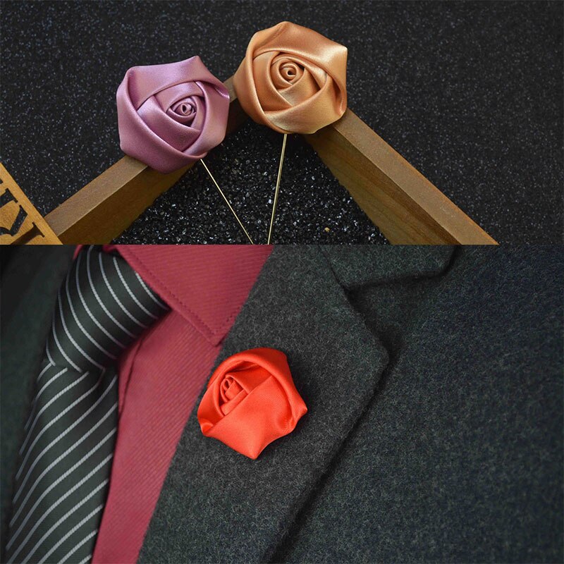 Kavajslag brosch nål krage nålar ros blomma handgjord kostym smoking corsage bröllop boutonniere fest kvinnor män