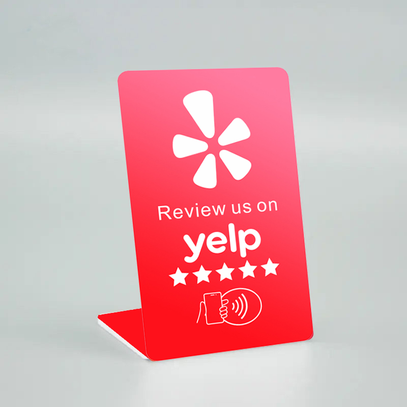 Review ons op Yelp digitale NFC-standaardweergave - Smart Tap-kaart voor reputatiebeheer