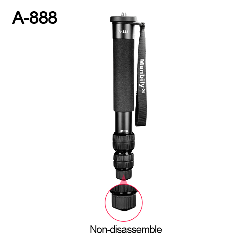 Manbily a -888 bärbart resemonopod selfie-stång 7 sektioner för iphone dslr-kamera gopro lättviktshållare 31cm max tube 32mm: Vit