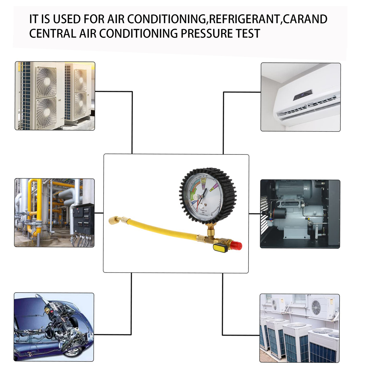 Air Conditioner Nitrogen Pressure Tester Regulator For R134a R22 R407C R410A Pressure Gauges HVAC Systems Cold Test Table Tools