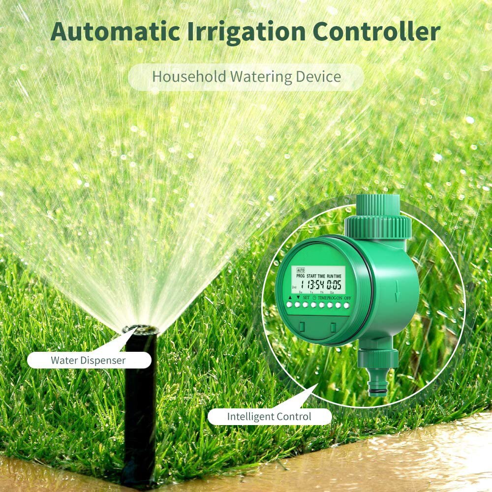 Automatic Electronic LCD Display Home Solenoid Valve Water Timer Garden Plant Watering Timer Irrigation Controller System