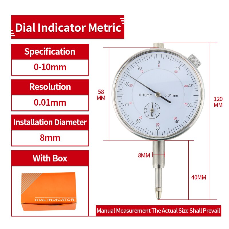 Support de Table magnétique électrique universel, outil de mesure micromètre indicateur de cadran de serrage: 10mm Dial Indicator