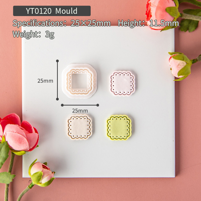 Lace Frame Polymer Clay Cutter Retro Texture Embossing Mold Polymer Clay Tools Polymer Clay DIY Earring Mold:  Light Yellow