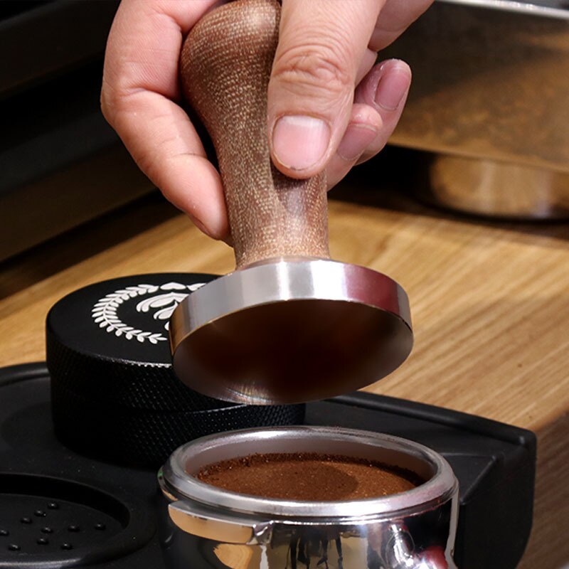 Stainless steel tamped coffee machine handmade wooden handle coffee dust hammer coffee coffee machine tool accessories