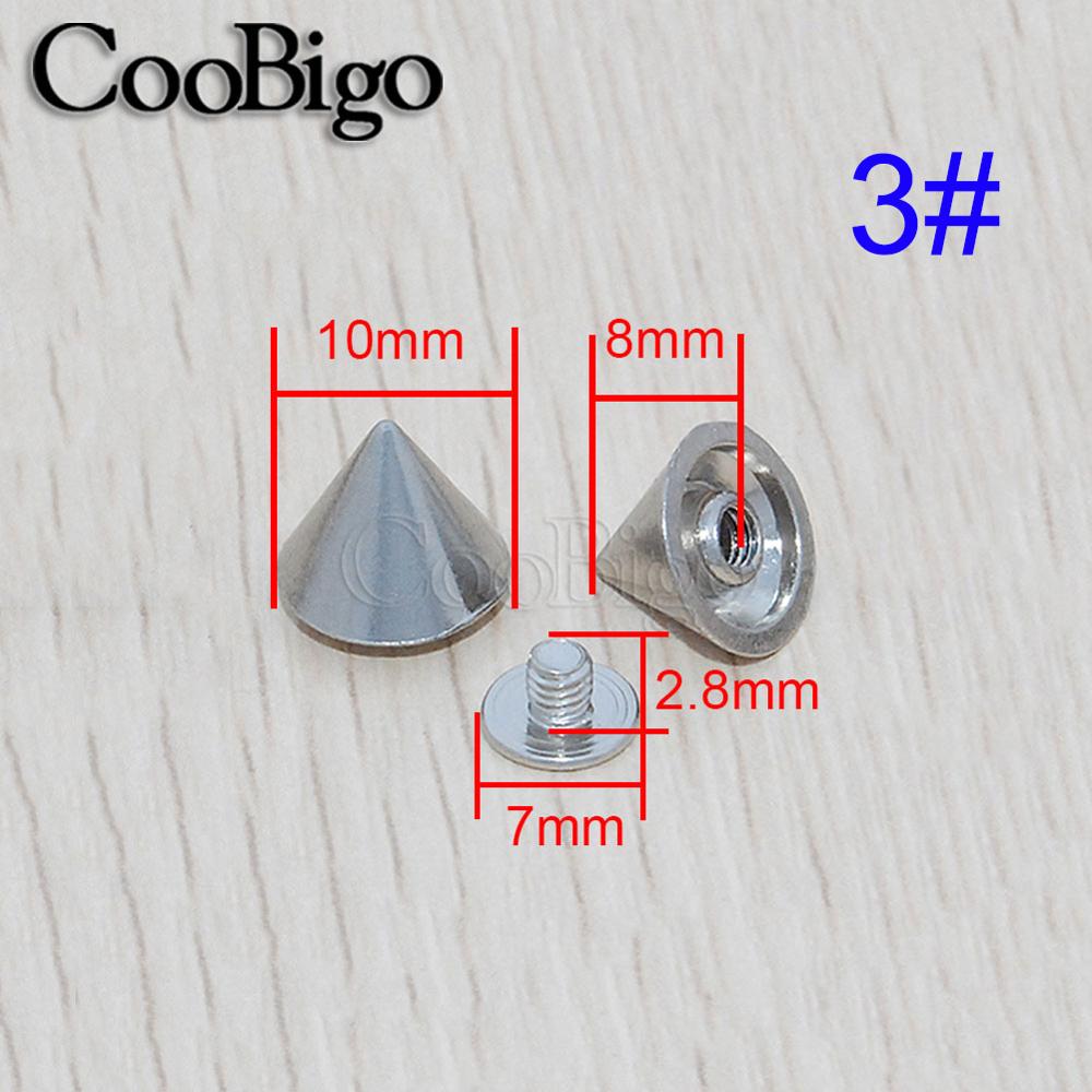 20 Sets Metal Cone Studs En Spikes Diy Craft Cool Punk Garment Klinknagels Voor Kleding Tas Schoenen Lederen Diy Handwerk onderdelen