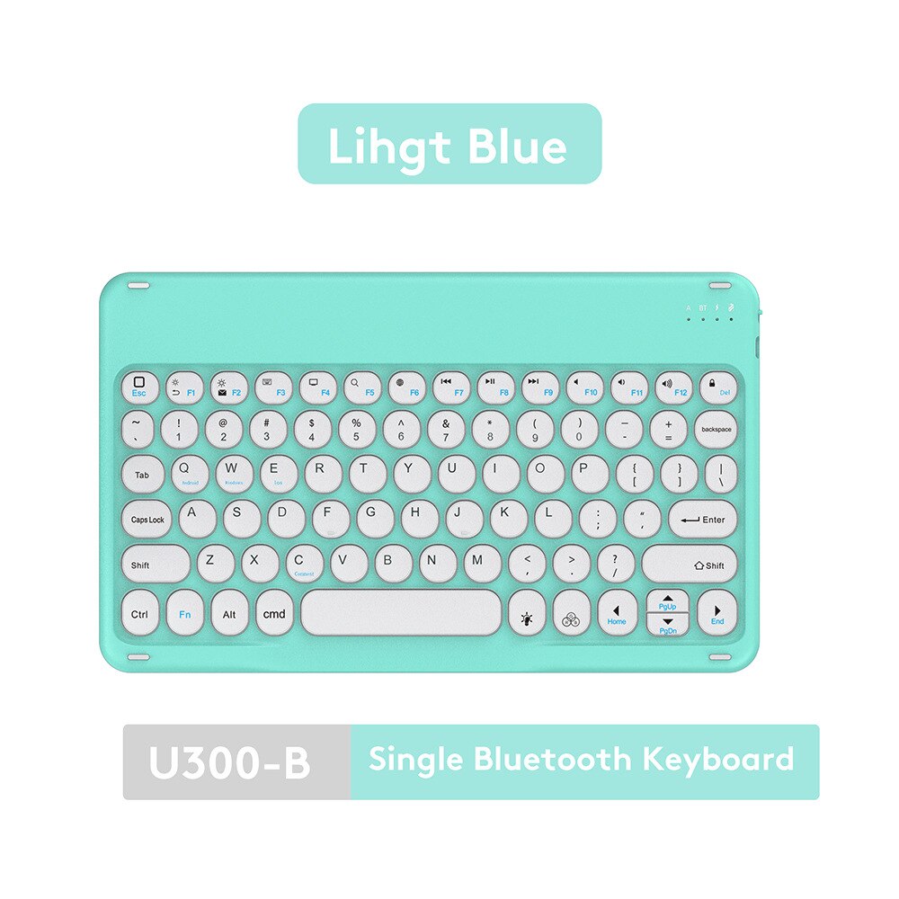 Bluetooth Keyboard Mouse French Arabic Spanish Teclado Sem Fio For Android Samsung Windows iPad Phone Tablet Wireless Keyboard: 10 inch blue