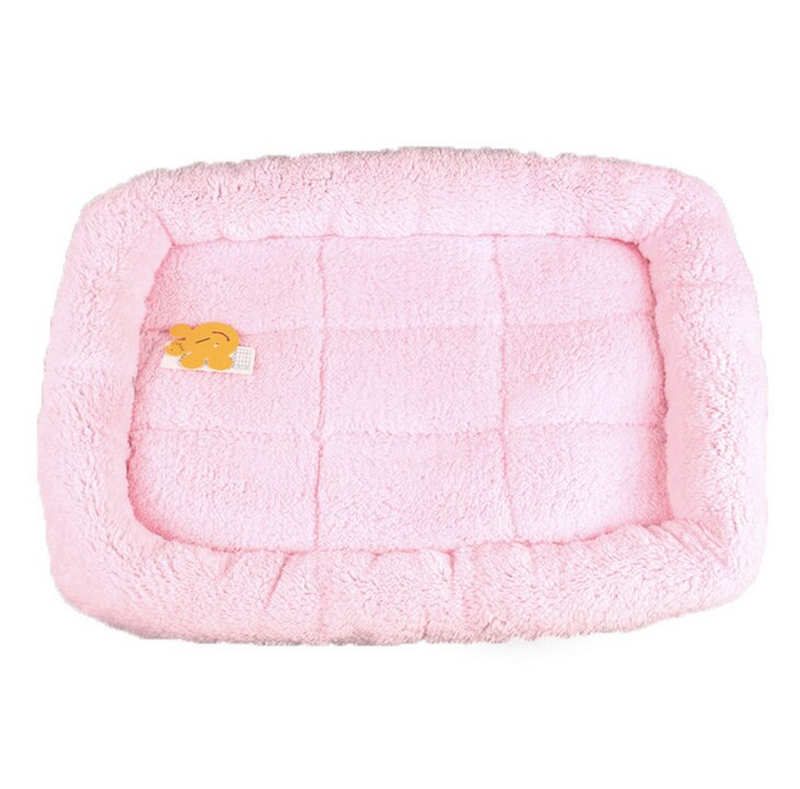 Rektangulär form husdjurssäng bur kudde hundmadrass valp bilmatta kattmatta kattsäng för katter och hundar: Rosa / L 72 cm x 50cm