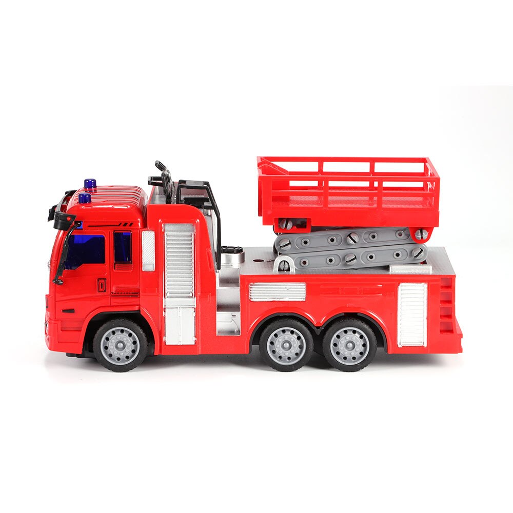 Controle remoto caminhão de bombeiros modelo brinquedo conjunto menino escada elétrica caminhão de bombeiros brilhante luzes do carro para crianças meninos crianças presente aniversário: B