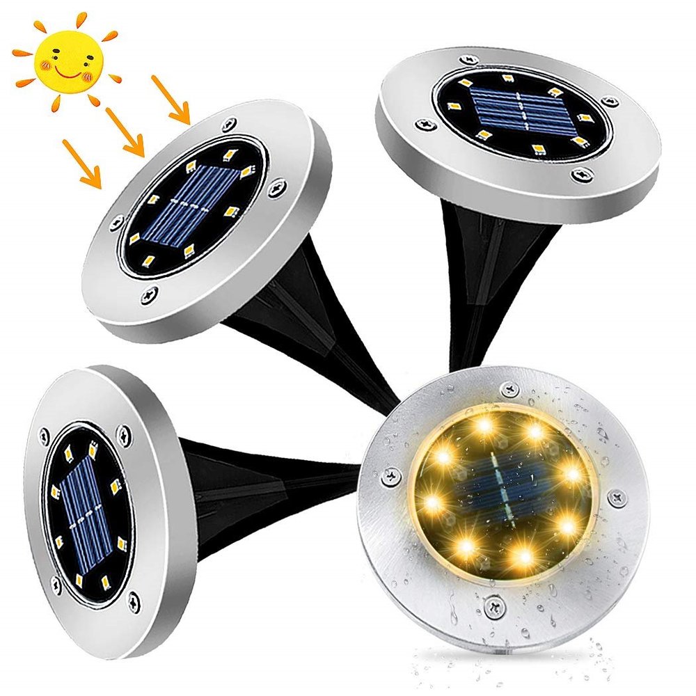 Led Sensor Solar Powered Outdoor In De Grond Licht Waterdicht Disk Begraven Lamp Solartuinlamp Voor Pathway Patio Gazon