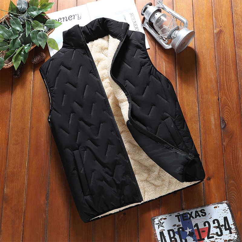 Outono inverno moda masculina colete acolchoado jaqueta casual grosso colete quente gola sem mangas puffer jaquetas masculinas topos: M / Bege