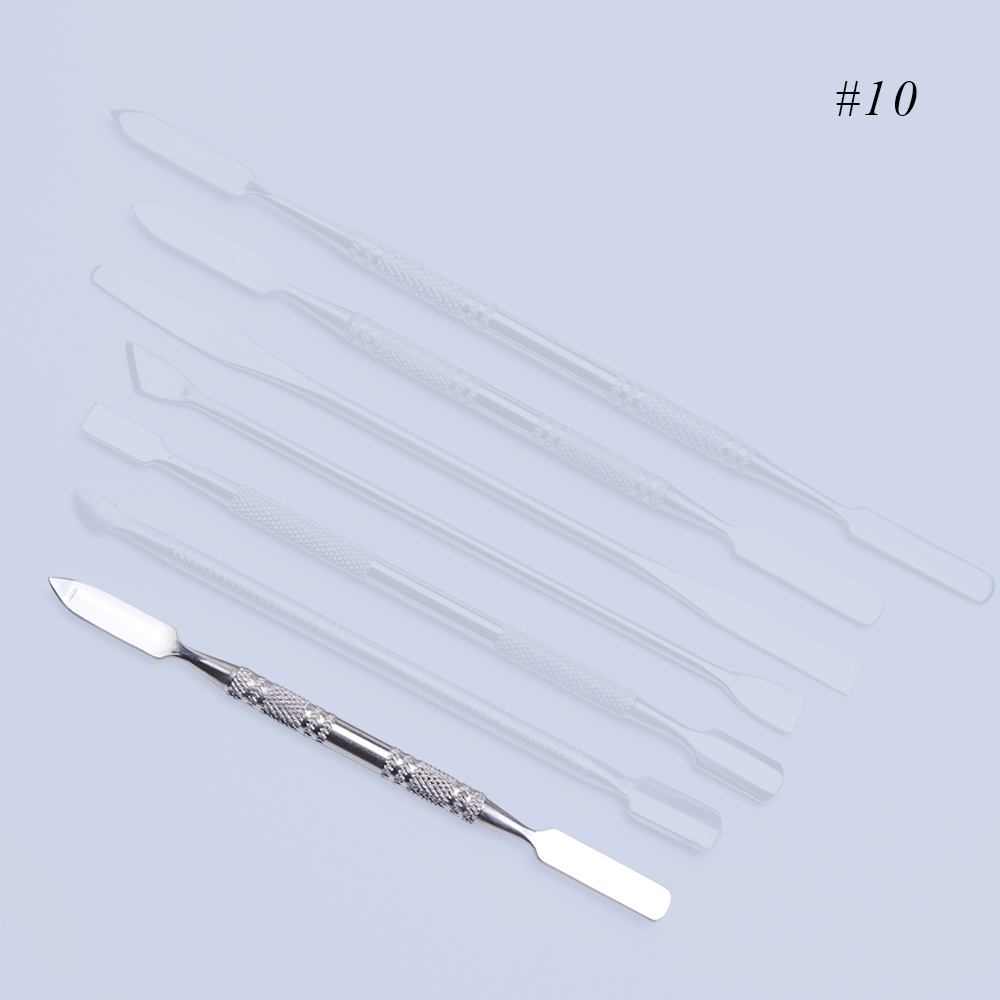 1pc 2 ways Stainless Steel Cuticle Cutter Nail Art Polish Tool Double Sided Pusher Remover Stirring Rod Manicure Cleaner SA809: 10