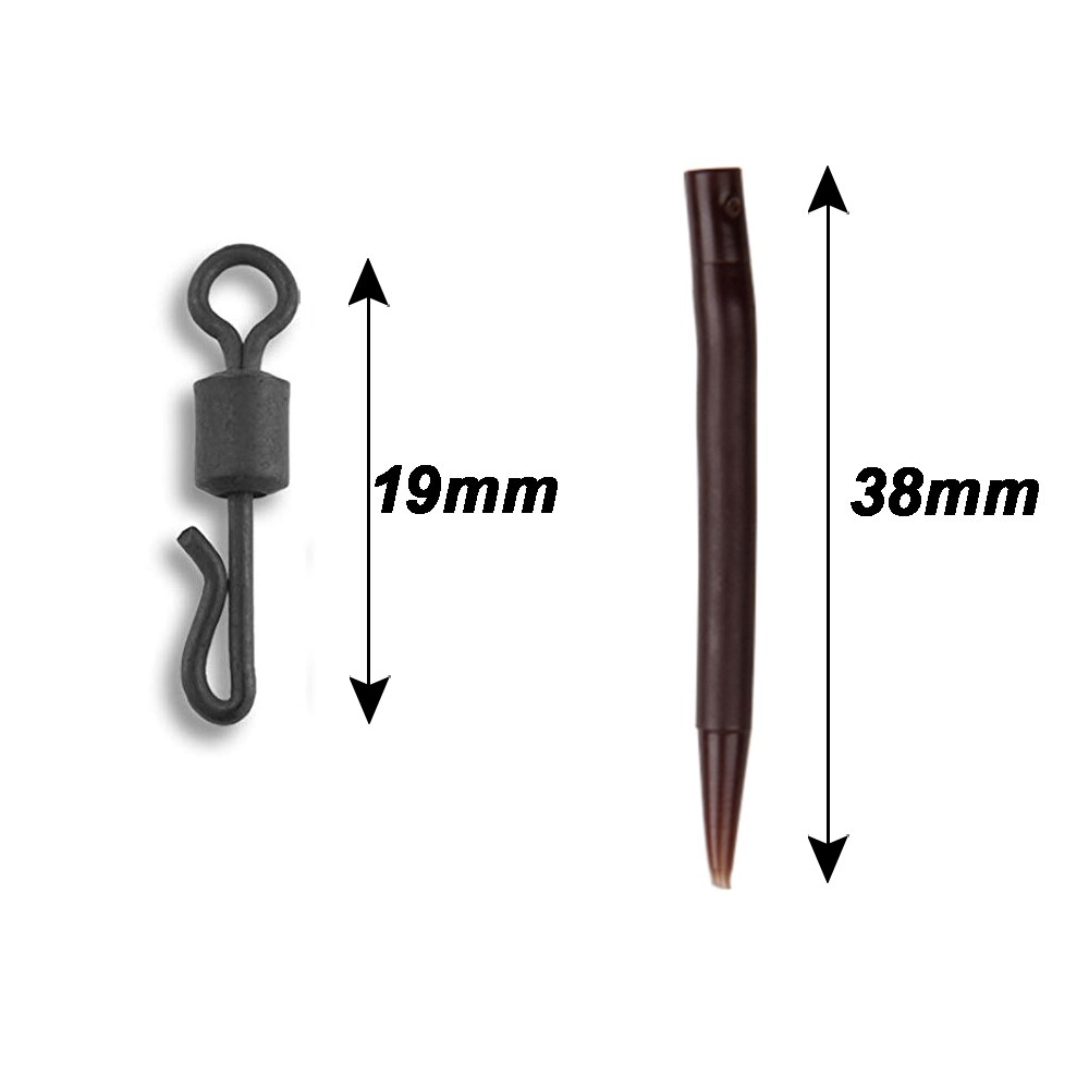 40Pcs Carp Fishing Tackle Kit Anti Tangle Sleeves Connect Rolling Quick Change Swivels For Carp Fishing Accessories