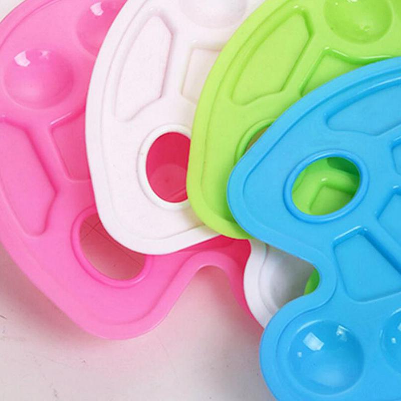 10 Wells with Thumb Hole Plastic Palette Art Paint Plastic Drawing Tray Color Palette For Oil Watercolour White Painting Pallet
