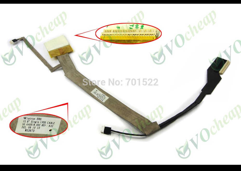 Echt vedio flex lcd kabel voor hp compaq presario cq60 cq60-100 cq60-200 cq60-300 g60 15.6 "-50.4ah18.001 50.4ah18.002