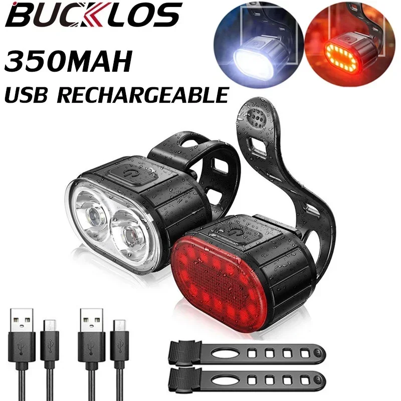 Luz trasera delantera para bicicleta, luz LED para bicicleta, faro con carga USB, luz trasera duradera para ciclismo, lámpara para bicicleta, accesorios para bicicleta