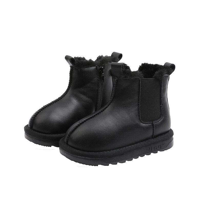 Winter Kinder Schneeschuhe Baby Mädchen Stiefeletten Kinder Weiche Schuhe Kleinkind Schwarz Chelsea Stiefel Jungen Warme Casual Schuhe neue