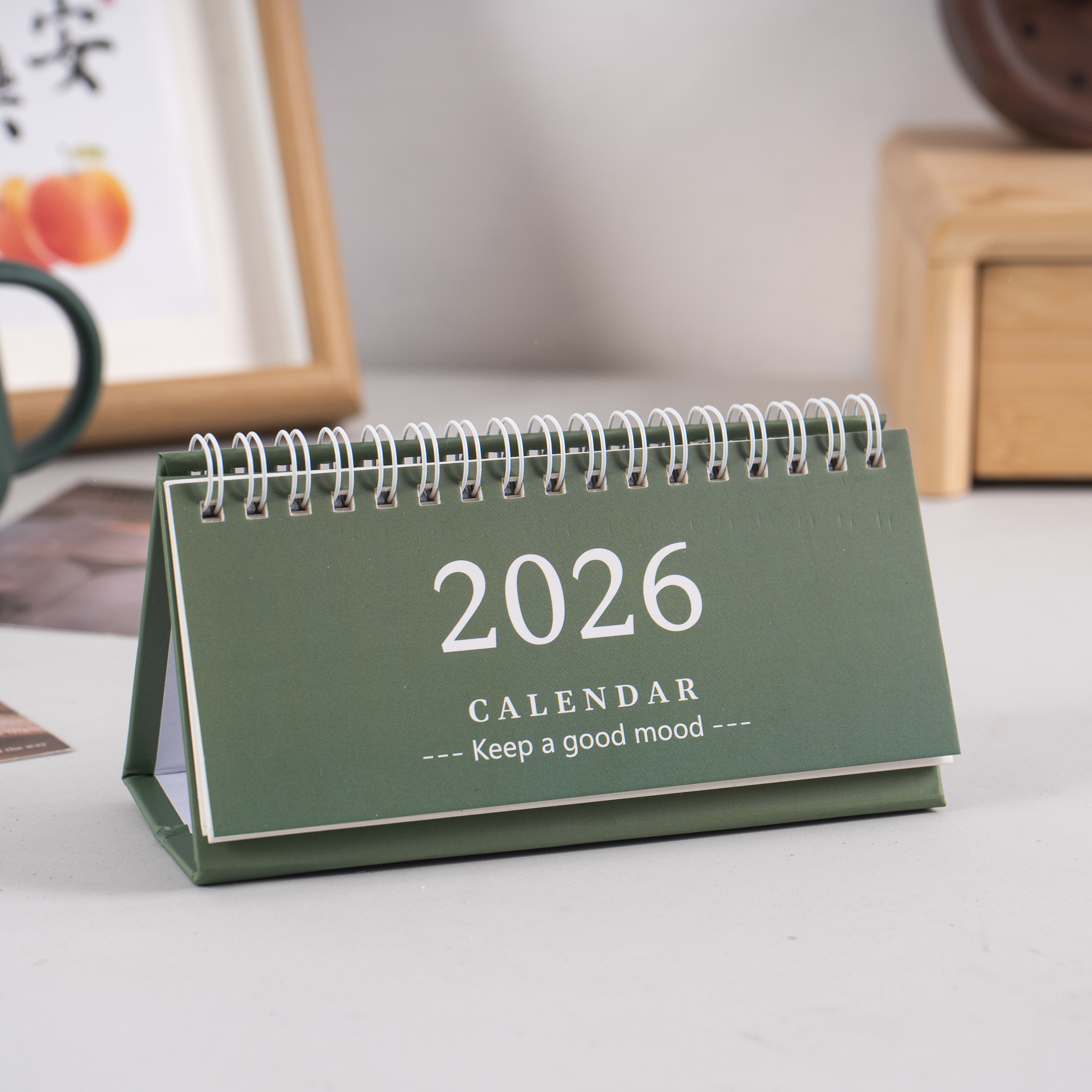 Enkel engelsk mini-skrivebordskalender til skrivebordsvisning, bærbar kalender til skrivebordsdekorasjon, håndlaget dagbok  .07.12: Oransje