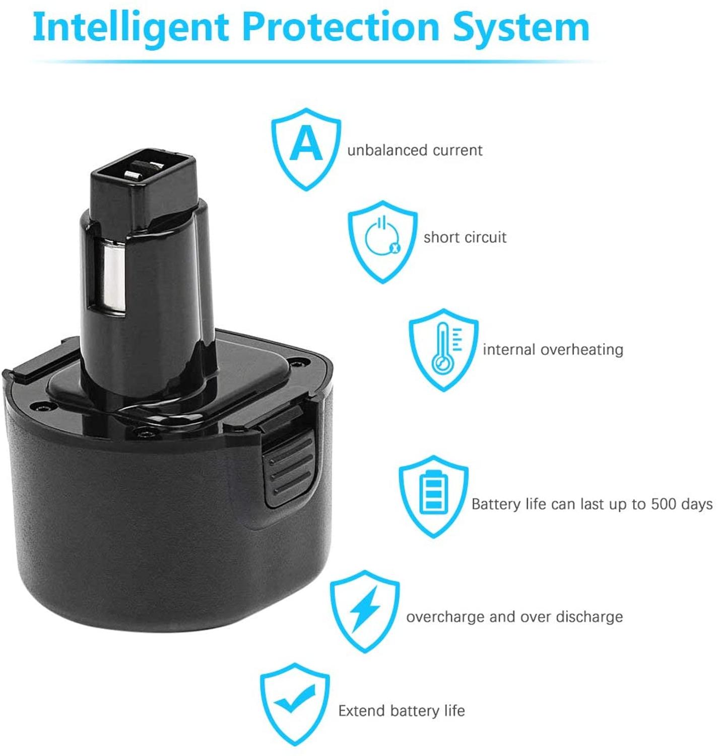 PS120 Battery 9.6V NI-MH Black and Decker Replacement Battery A9242 A9251 FSB96 PS120 PS120A CD9602 CD9600 CD231K CD231 Battery