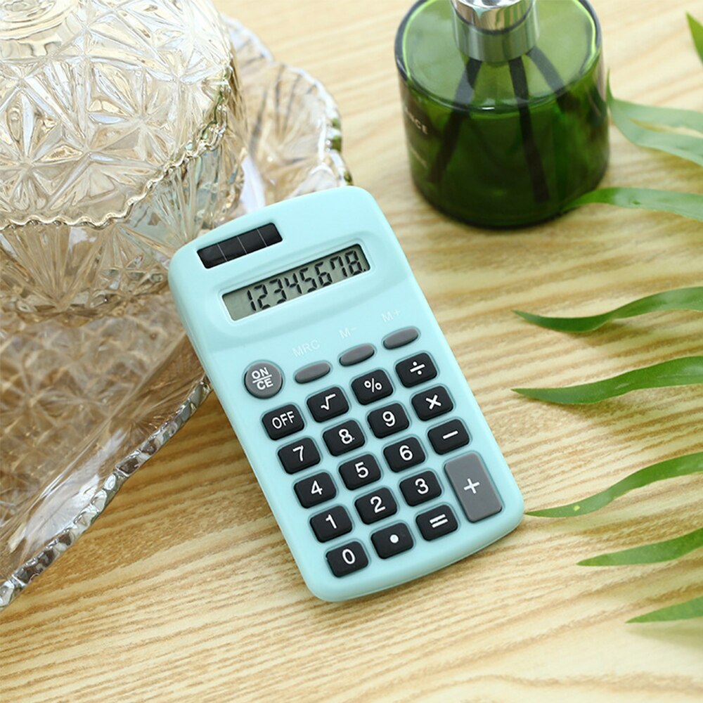 Mini Cute Calculator 8 Digits Display Solar & Battery Dual Power Portable Electronics Calculator Accounting Tool