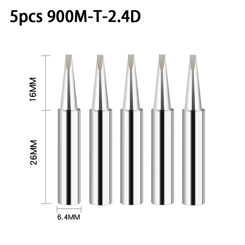 Puntas de soldador Serie K/SK/B/I/IS/1C/2C/3C/4C/2.4D/3.2D, accesorios para herramientas de soldadura BGA, 900M-T, 5 paquetes: Negro