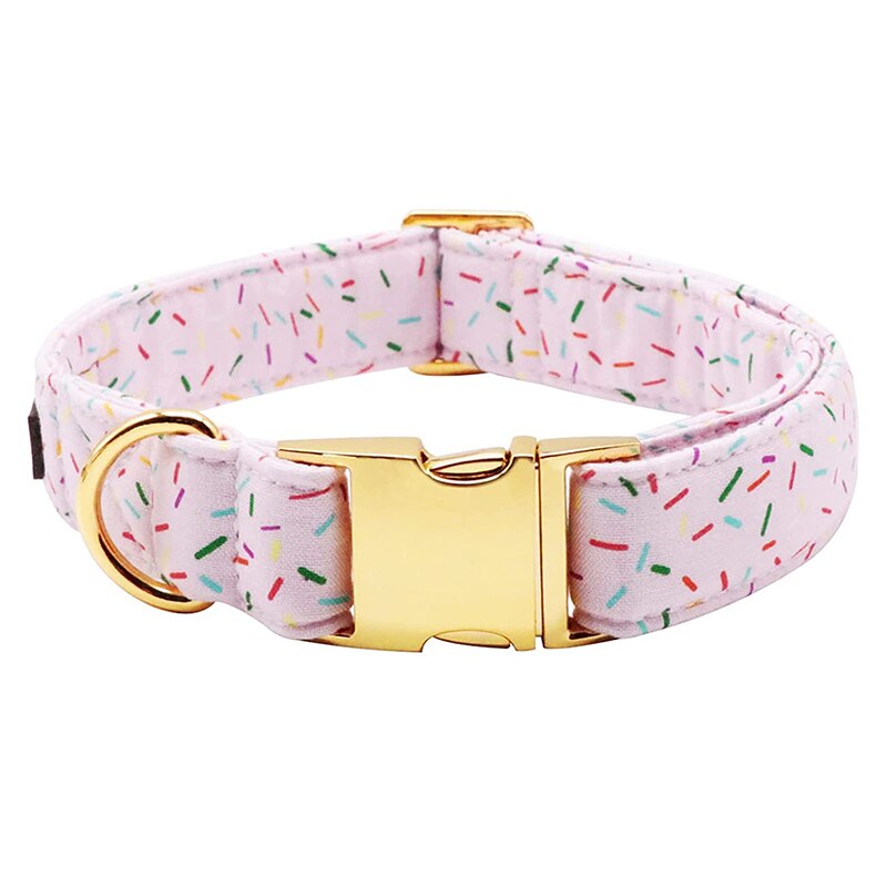 Unieke Stijl Poten Katoen Halsband Met Bowtie Roze Verjaardag Puppy Kraag Voor Kleine Medium Grote Hond: collar / M