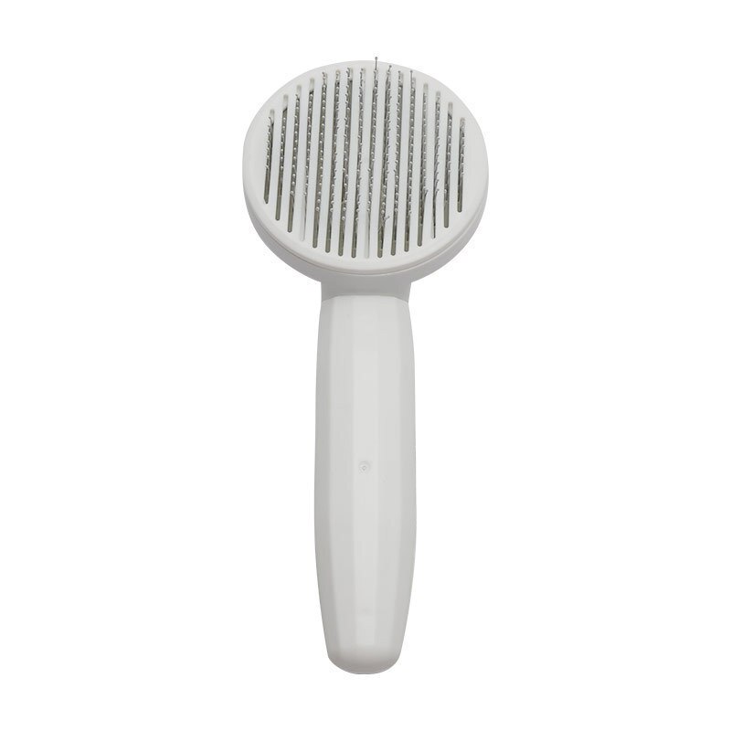 Huisdier Kat Borstel Katten Kam Haar Verwijdert Hond Kammen Katten Grooming Tool Zelfreinigende Slicker Borstel Voor Honden Pet levert: White
