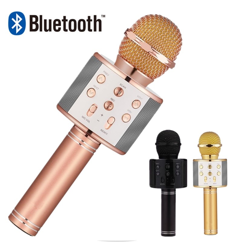 Bluetooth Wireless Microphone Speaker Handheld Microphone Karaoke Mic Music Player Singing Recorder KTV Microphone
