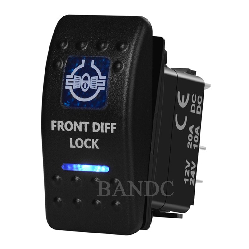 Front Diff Lock Rocker Switch 5P Spst On-Off Verlichte Blauwe Led Licht Voor De Arb/Carling/Narva 4X4 Stijl, auto Accessoires
