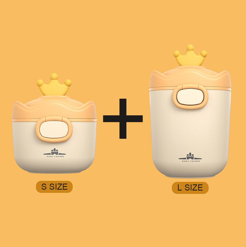 Caja portátil de leche en polvo para bebé, dispensador de fórmula libre de BPA, contenedor de almacenamiento de alimentos, tazas de aperitivos, caja portátil de almacenamiento de cereales para bebé: 2PCS YELLOW