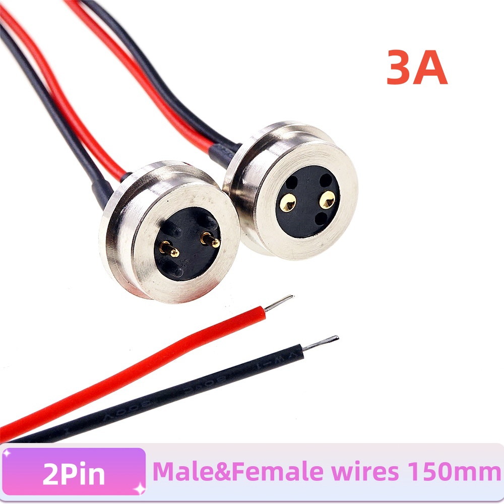 1 par de conector Pin Pogo magnético de forma Circular 1, 2, 3, 4, 5 polos, sonda macho hembra, perfil redondo de carga de energía CC: Plata