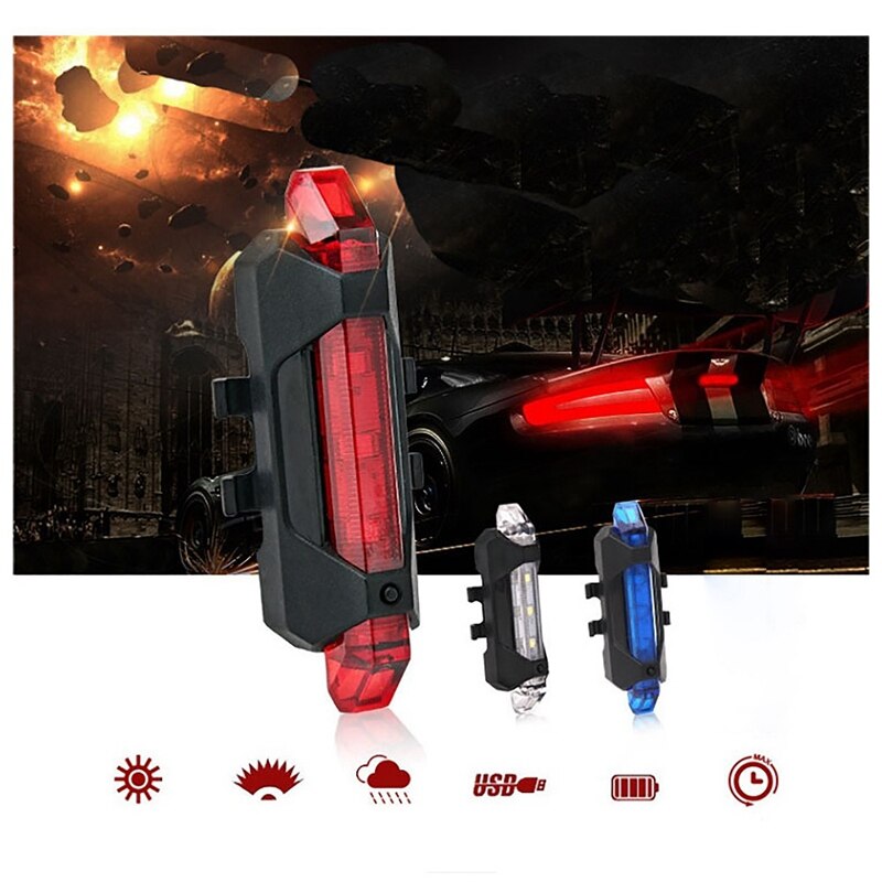 2Pcs Electric Scooter Warning Light Waterproof Safety LED for M365 Pro: Red