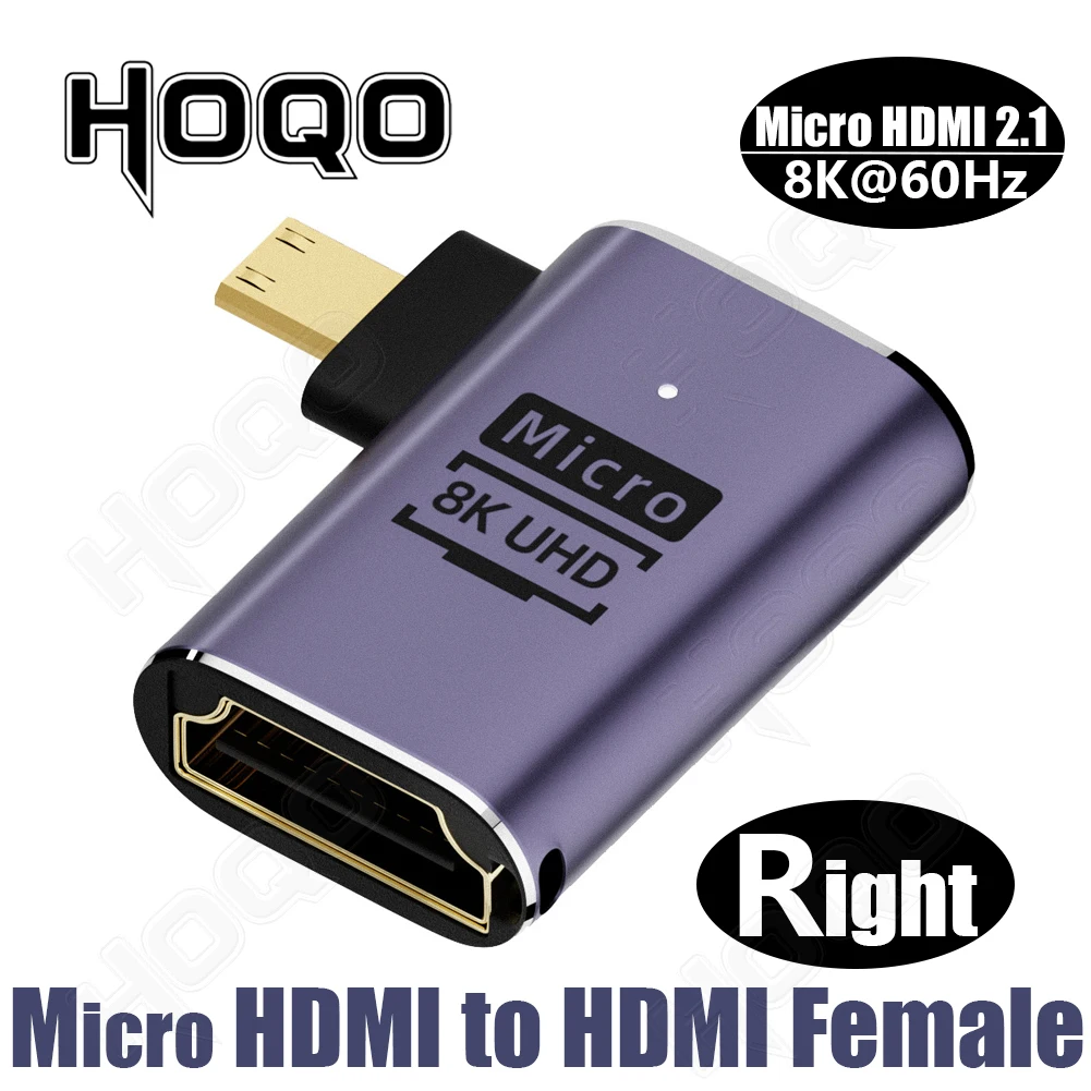 Adaptador hdmi de 90 grados 8k 4k @ 120Hz adaptador en ángulo hdmi de 270 grados 360 180 grados mni hdmi a HDMI convertidor tipo l en forma de U