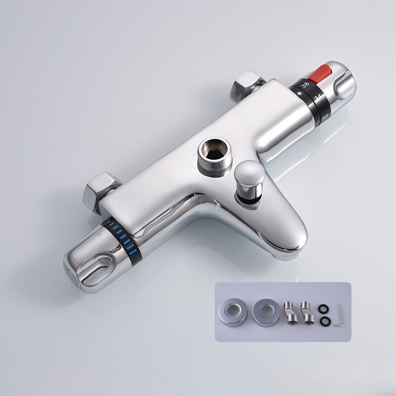 Bathroom Shower Water Thermostatic Control Valve Mixer Faucet Wall Mounted for Solar Water Heater Valve Parts Ceramic Cartridge