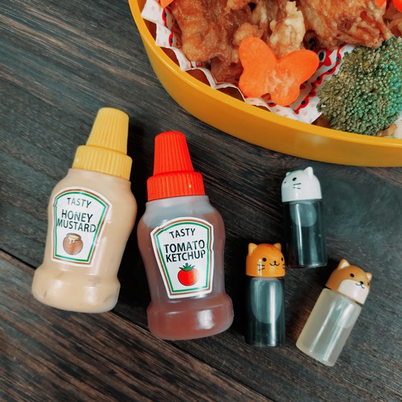 2 uds. Mini botella de tomate Ketchup, recipiente pequeño portátil para salsa 72, botellas de ensalada para Picnic, suministros para cocina y Bar