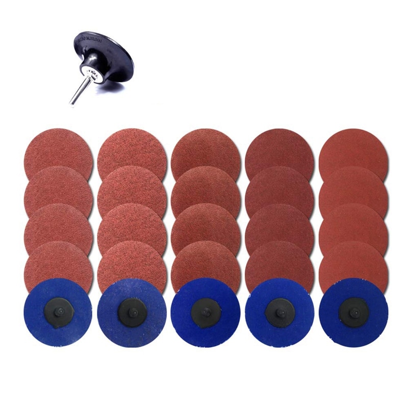 25Pcs 3 Inch Roloc Quick Change Discs Set Sanding Discs with 1/4 inch Holder Surface Conditioning Discs Rust Paint