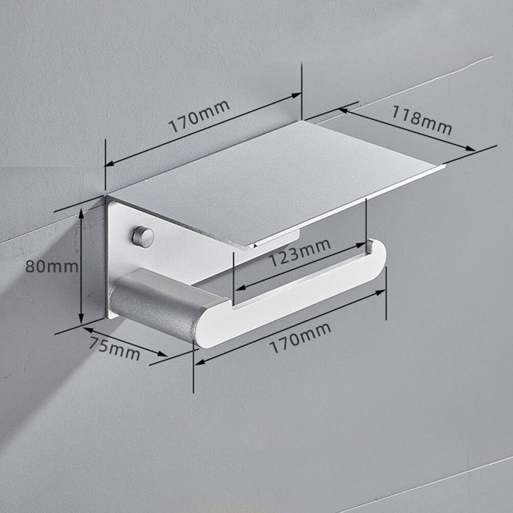 Wall Mount Toilet Paper Holder Stainless Steel Roll Paper Rack Towel Hanger With Phone Storage Shelf Bathroom Accessories