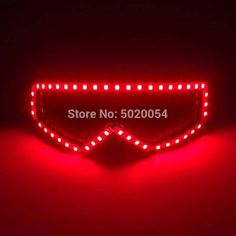 Popular Birthday Party Rave LED Glasses Night Vision Glasses Glow in Dark Unisex Light Up Glowing Glasses Flashing Sunglasses: Type 03-Red
