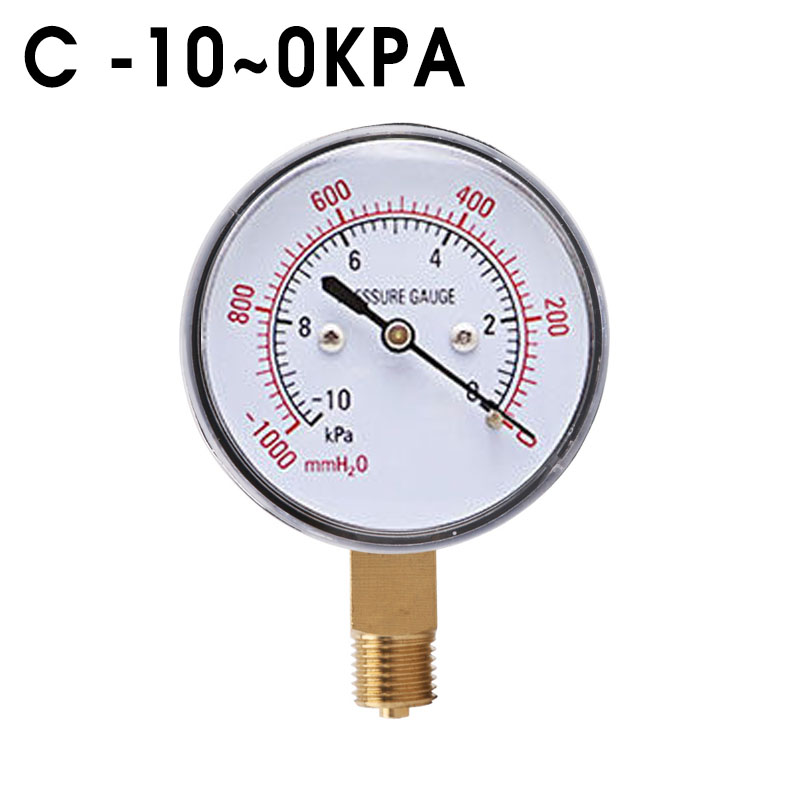 -4/-6/-10/-16/-25/-40 ~ 0 Kpa balg Manometer Vacuüm Manometer Vacuüm Negatieve Druk Meters Meetinstrumenten: Rood