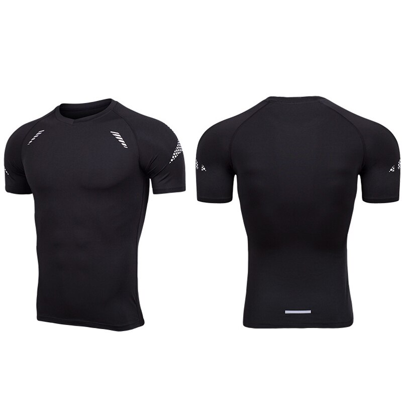 Summer Mens Compression Short Sleeve T Shirt Bodybuilding Fitness Sportswear Men Sport Tops Quick Dry Running Tight Tees
