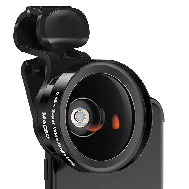 Yiwa – objectif de téléphone HD à grande ouverture, grand Angle 0,45 x et Macro 15x, 2 en 1, pour iPhone, Samsung r35
