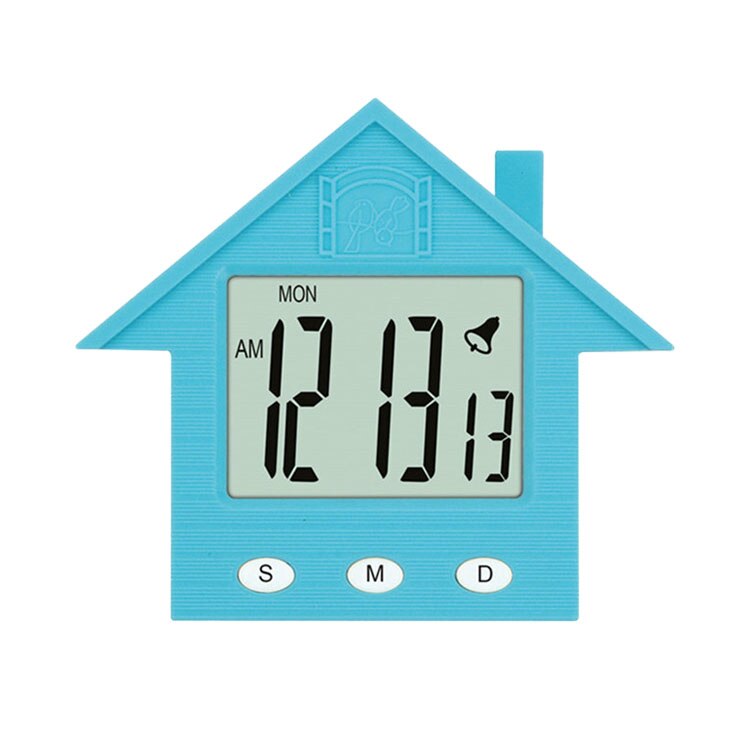 Mini reloj despertador digital led horloge casa estilo de dibujos animados sistema electrónico 24 horas magnet soporte gadgets dormitorio Escritorio: Azul cielo
