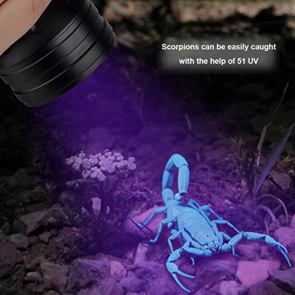 Kraftig led uv lommelygte 395nm ultra violet zoombar lampe mini led uv lys lommelygte usynlig blæk markør edc brug 18650 batteri